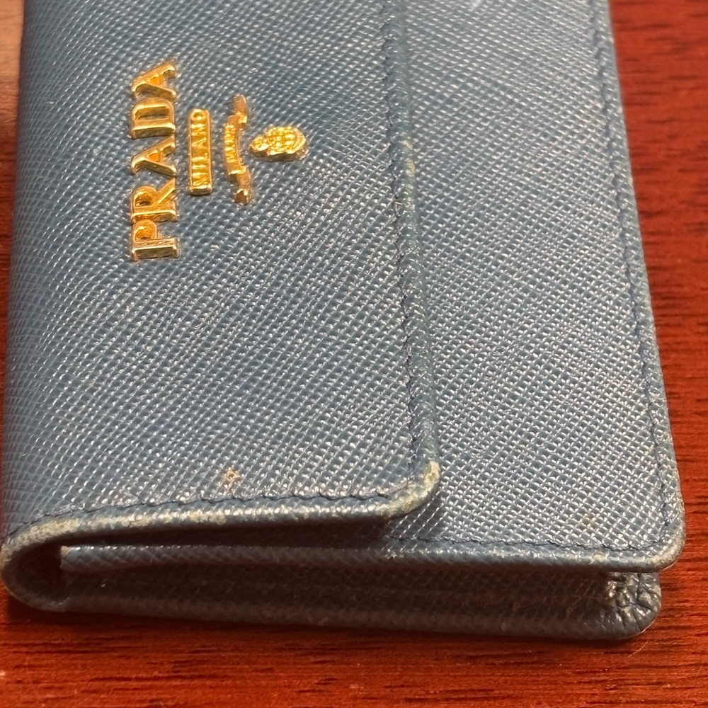 Prada Blue Leather Card Holder - Picture 5 of 11
